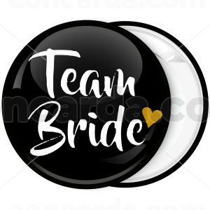 Kονκάρδα μαύρη Team Bride χρυσή καρδιά