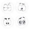 Kονκάρδες emoticons Zong λευκές σετ 4 τεμάχια 