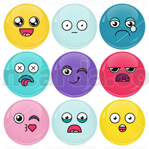 Κονκάρδες emoticons avatar collection σετ 9 τεμάχια