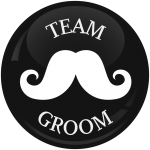 Κονκάρδα γάμου Team groom mustache μαύρη