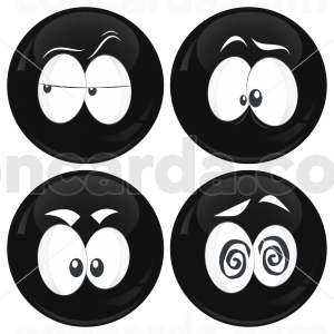 Kονκάρδες emoticons Zong μαύρες σετ 4 τεμάχια 