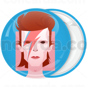 Κονκάρδα David Bowie τετράγωνο πρόσωπο αστραπή