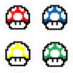 Super mario mushroom pin badge buttons