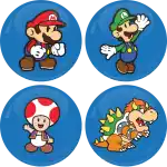 Super mario heroes pin badge buttons