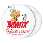 Asterix badge button white