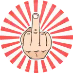 Fuck you Hand badge button