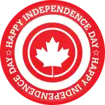 Happy independence day Canada badge button red