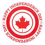 Happy independence day Canada badge button white