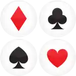 Blackjack Poker Card Suits badge button 4 pieces