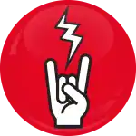 Κονκάρδα Rock Hand αστραπή