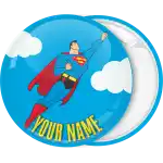 Superman flying up badge button