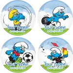 Smurfs sports badge button
