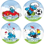 Smurfs passion badge button 4 pieces