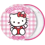 Hello Kitty greet badge button