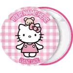 Hello Kitty teddy bear badge button
