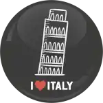Ι Love Italy badge button