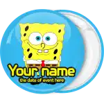 Sponge bob badge button smile