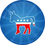 Democrates vote badge button