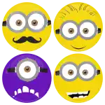 K&omicron;&nu;&kappa;ά&rho;&delta;&epsilon;&sigmaf; &gamma;&epsilon;&nu;&epsilon;&theta;&lambda;ί&omega;&nu; Minions faces - &sigma;&epsilon;&tau; 4 &tau;&epsilon;&mu;ά&chi;&iota;&alpha;