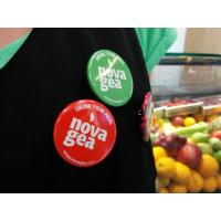 Διαφημιστικές κονκάρδες novagea κατάστημα χυμών