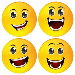 Smiley &kappa;&omicron;&nu;&kappa;ά&rho;&delta;&epsilon;&sigmaf; big laugh - &sigma;&epsilon;&tau; 4 &tau;&epsilon;&mu;ά&chi;&iota;&alpha;