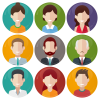Σετ εννέα κονκάρδες avatar office style
