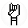Κονκάρδα Rock Hand Horn λευκή 
