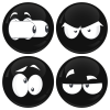 Kονκάρδες emoticons eyes out μαύρες σετ 4 τεμάχια 