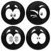 Kονκάρδες emoticons money μαύρες σετ 4 τεμάχια 