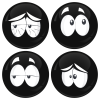 Kονκάρδες emoticons Crack μαύρες σετ 4 τεμάχια 