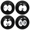 Kονκάρδες emoticons Zong μαύρες σετ 4 τεμάχια 
