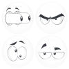 Kονκάρδες emoticons eyes out λευκές σετ 4 τεμάχια 
