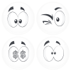 Kονκάρδες emoticons money λευκές σετ 4 τεμάχια 