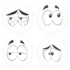 Kονκάρδες emoticons crack λευκές σετ 4 τεμάχια 