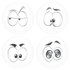 Kονκάρδες emoticons Zong λευκές σετ 4 τεμάχια 