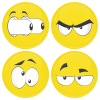 Kονκάρδες emoticons eyes out κίτρινες σετ 4 τεμάχια 