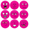 Σετ εννέα ροζ κονκάρδες smiley 