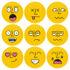 Σετ εννέα κίτρινες κονκάρδες smiley 