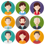 Σετ εννέα κονκάρδες avatar office style