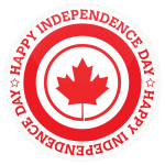 Κονκάρδα Happy independence day Canada λευκή