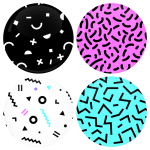 Σετ κονκάρδες 4 τεμαχίων patterns cga