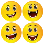 Smiley &kappa;&omicron;&nu;&kappa;ά&rho;&delta;&epsilon;&sigmaf; big laugh - &sigma;&epsilon;&tau; 4 &tau;&epsilon;&mu;ά&chi;&iota;&alpha;