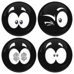 Kονκάρδες emoticons money μαύρες σετ 4 τεμάχια 