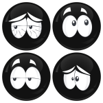 Kονκάρδες emoticons Crack μαύρες σετ 4 τεμάχια 