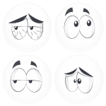 Kονκάρδες emoticons crack λευκές σετ 4 τεμάχια 