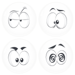 Kονκάρδες emoticons Zong λευκές σετ 4 τεμάχια 