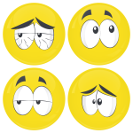 Kονκάρδες emoticons Crack κίτρινες σετ 4 τεμάχια 