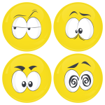 Kονκάρδες emoticons Zong κίτρινες σετ 4 τεμάχια 