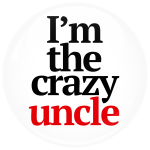 Κονκάρδα I am the crazy uncle λευκή