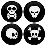 Κονκάρδες Skulls σετ 4 τεμάχια 